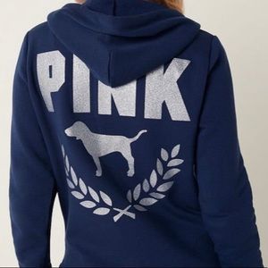 VS Pink Fleece Zip Up Hoodie